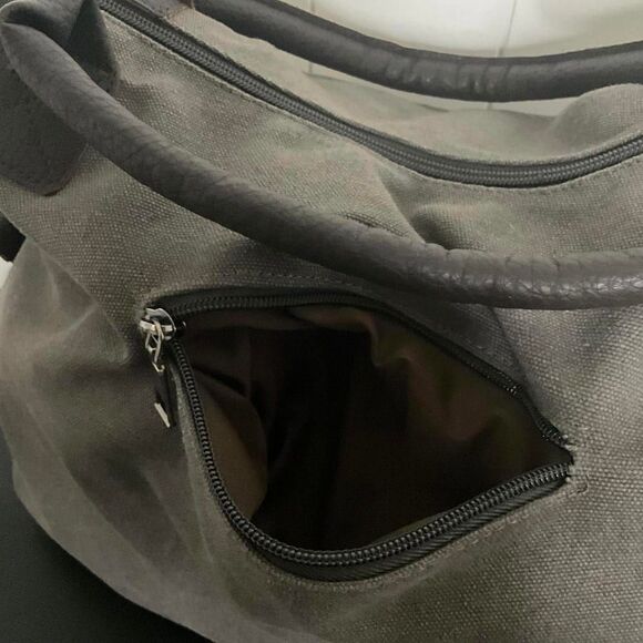 Vintage Classic Fashion Women's Gray Leather Strap Hobo Shoulder Bag Purse - Picture 7 of 16